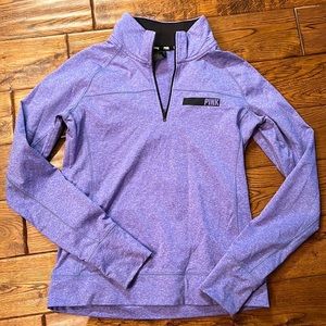 Lightweight purple heathered color 1/4 zip. Size medium from PINK